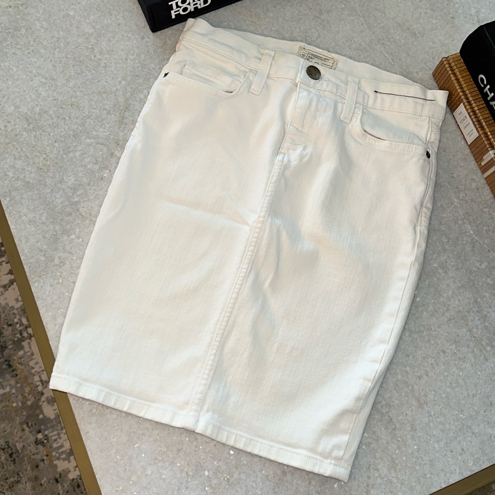 Current Elliott White Denim Pencil Skirt sz 24